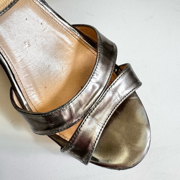 Metallic Silver PRADA Bamboo Wedge - Picture 2 of 10